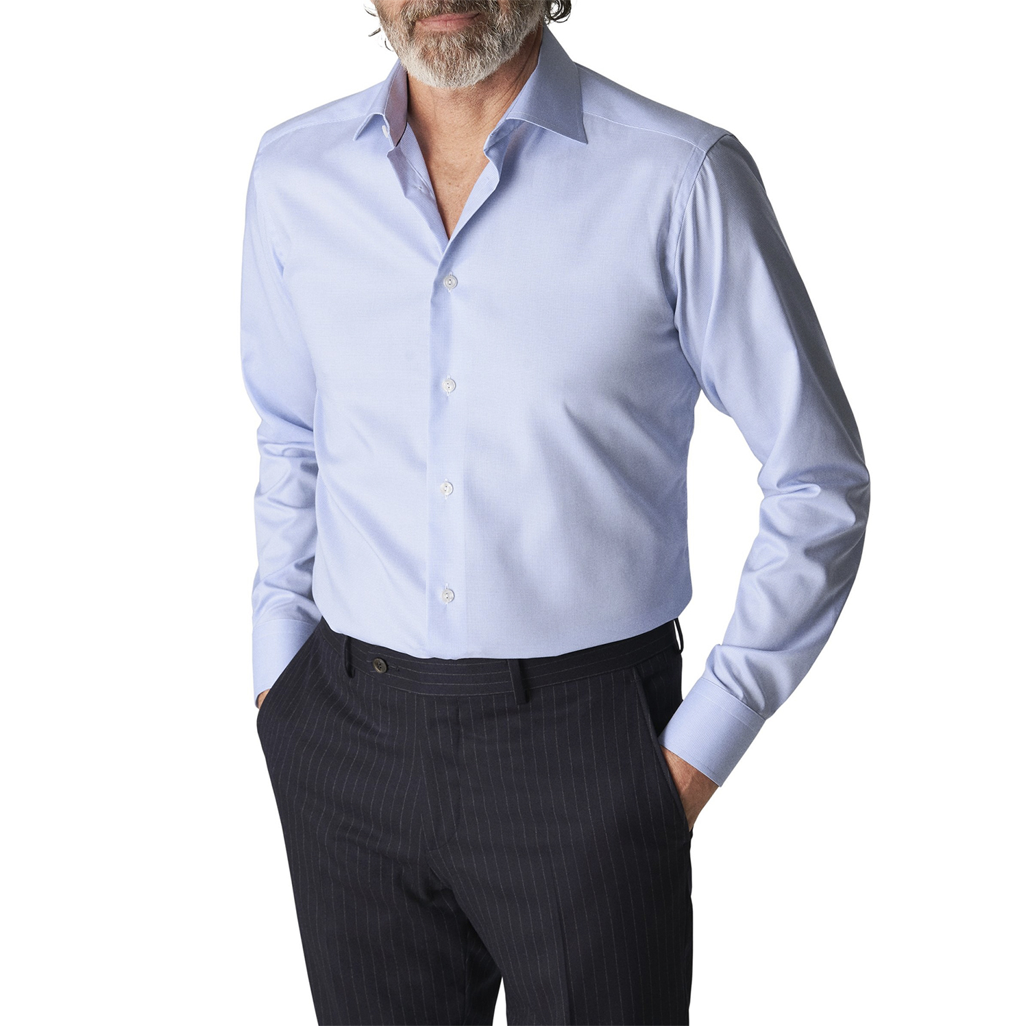 Light Blue Hounds Tooth Shirt