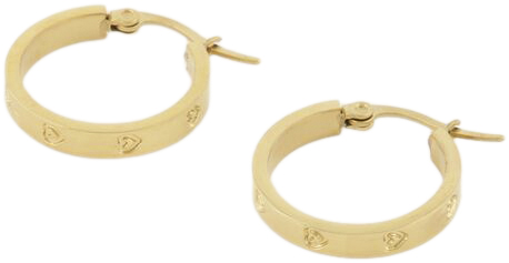 Earrings With Engraved Hearts