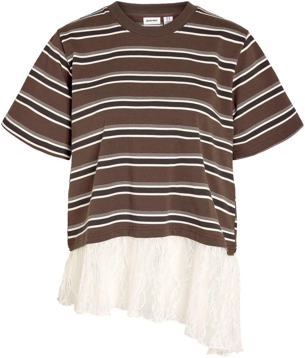 Nmember SS Stripe Lace TOP