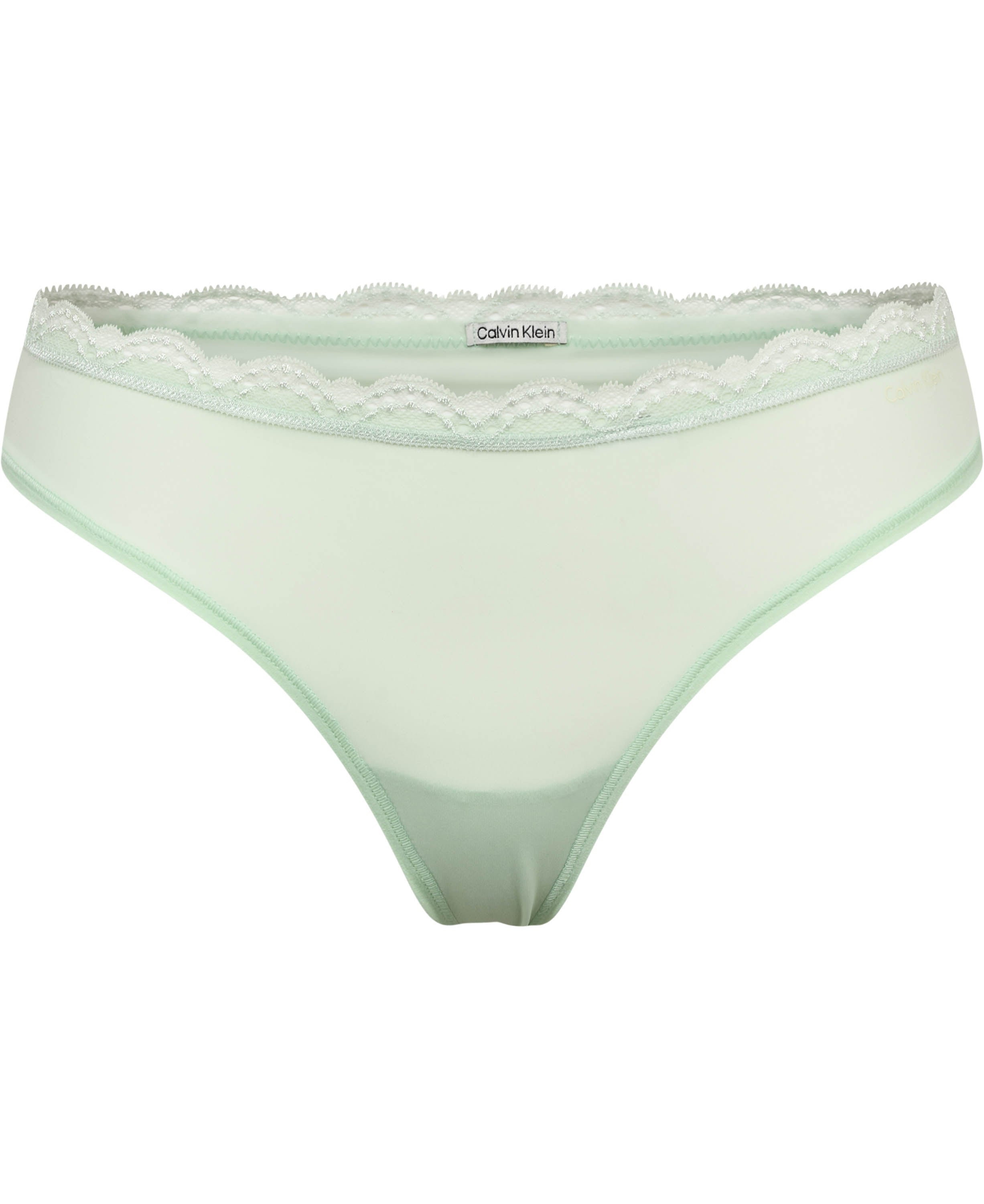 Lace Waistband Microfibre Thong