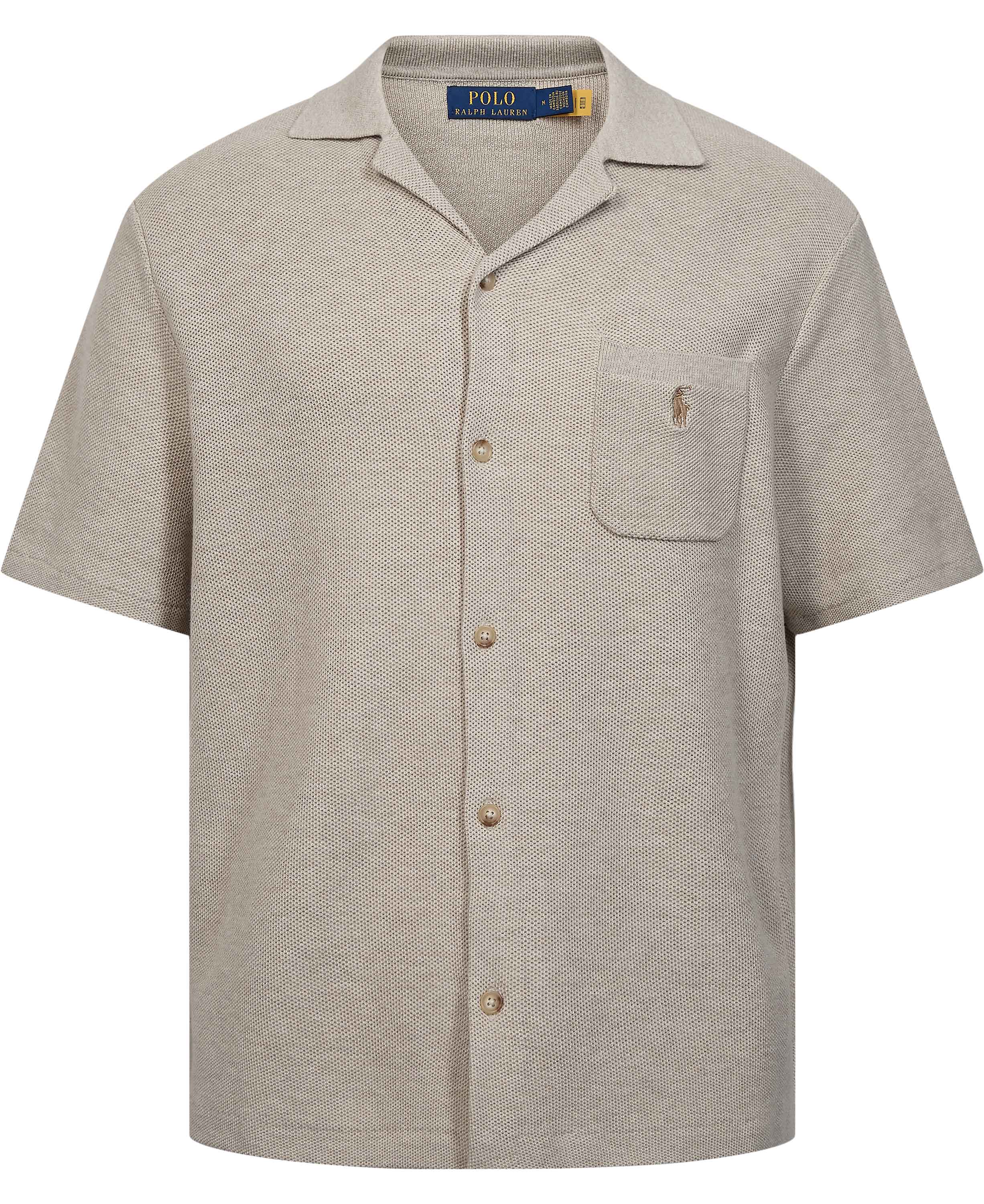 Meshknit Cotton Short-sleeve Cardigan