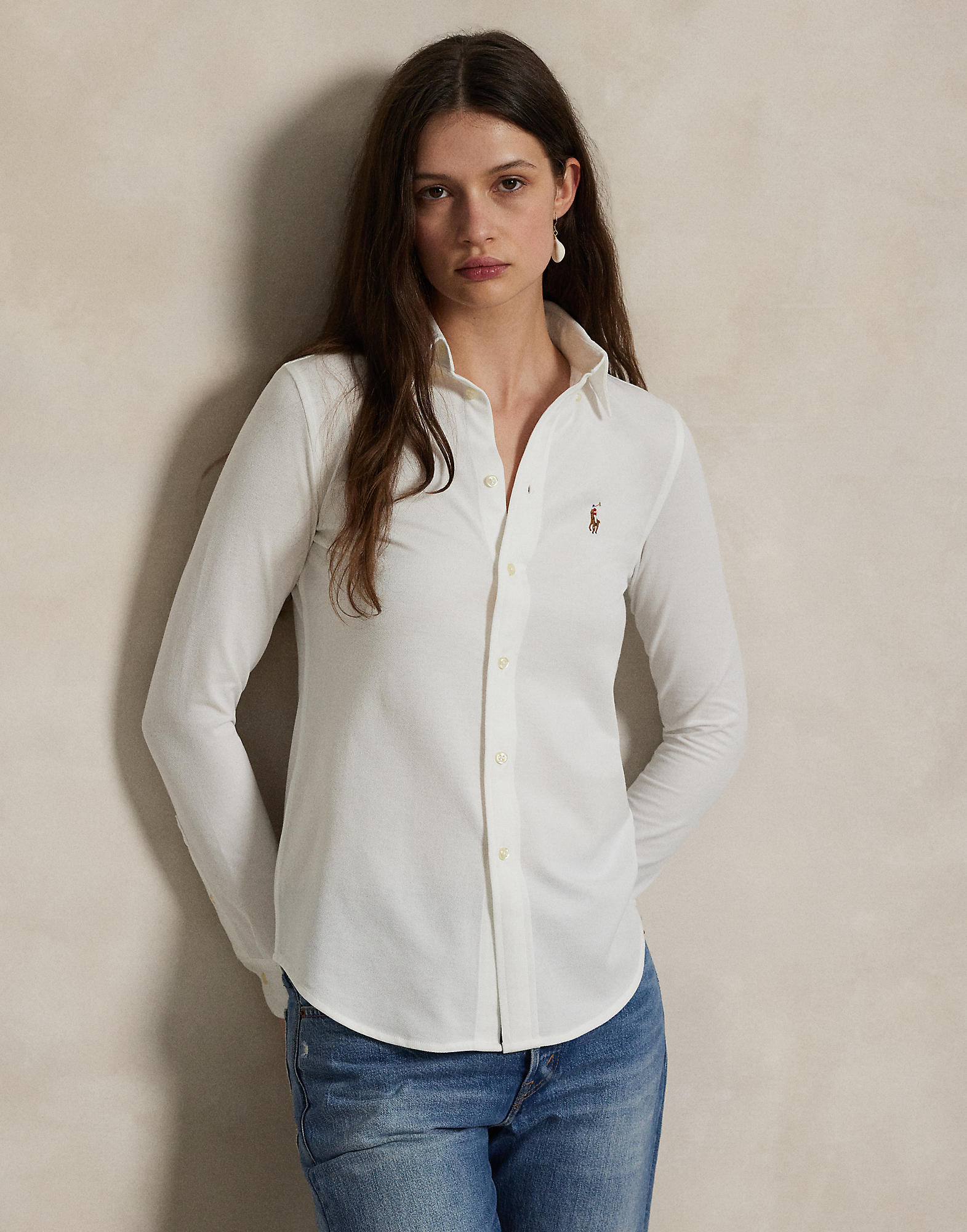 Knit Cotton Oxford Shirt