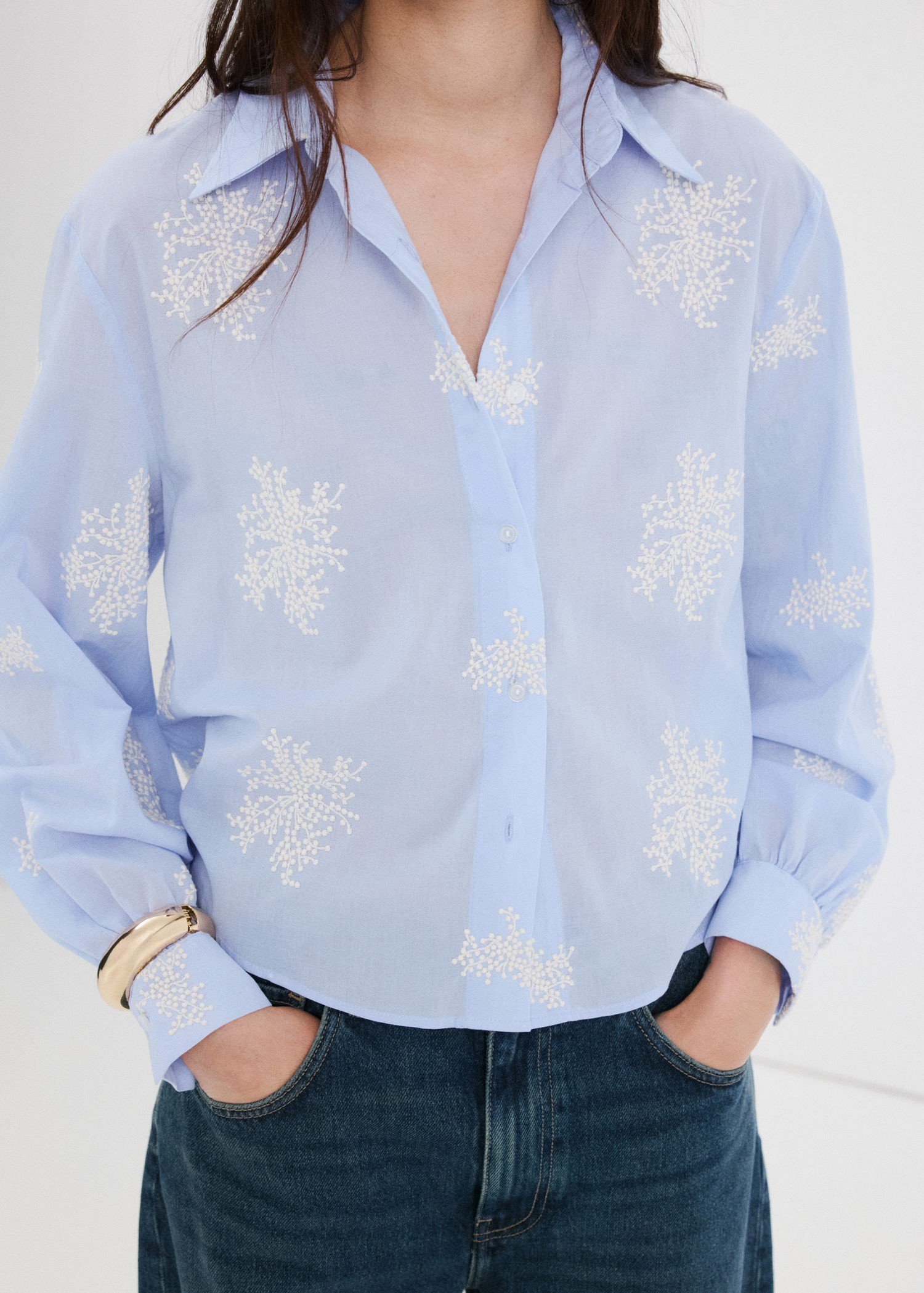 Floral Embroidered Shirt