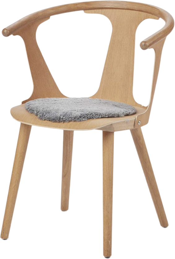 Seat Cover, Shortwool Curly New Zealand Sheepskin, Round Ã34 cm Light