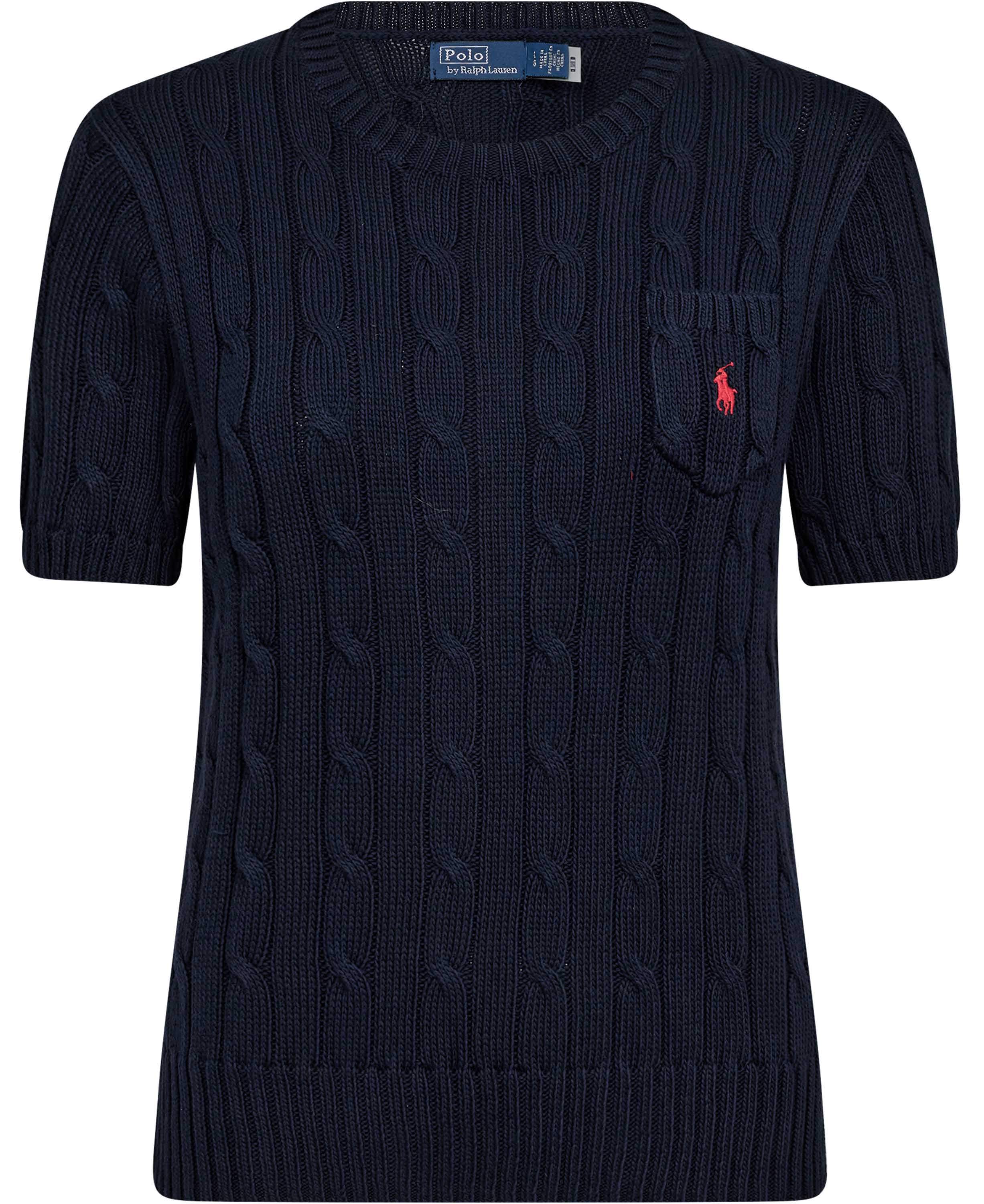 Cableknit Cotton Short-sleeve Sweater