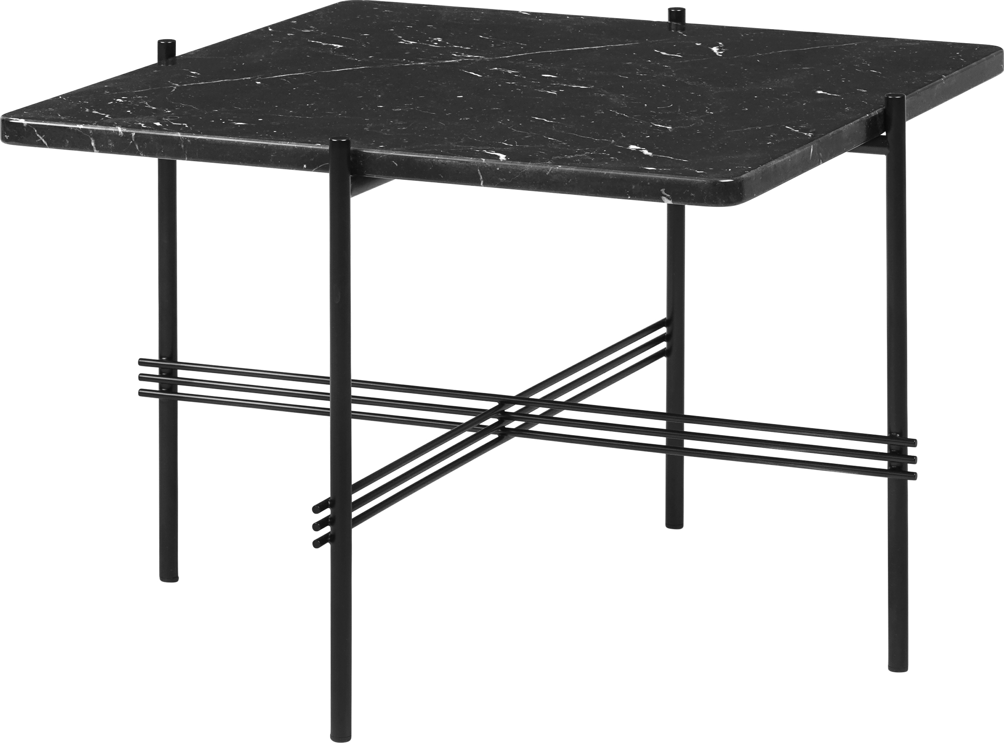TS Coffee Table, 55x55, Black Base Black Marquina Marble