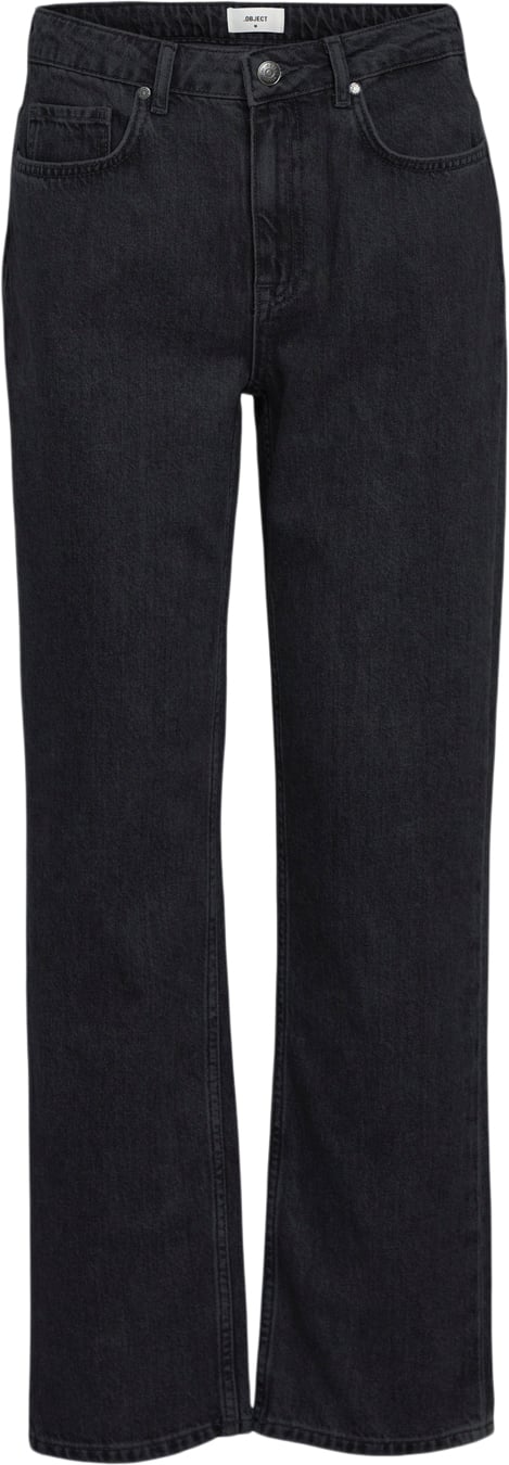 Objsava Ellen MW Straight BLK Jeans