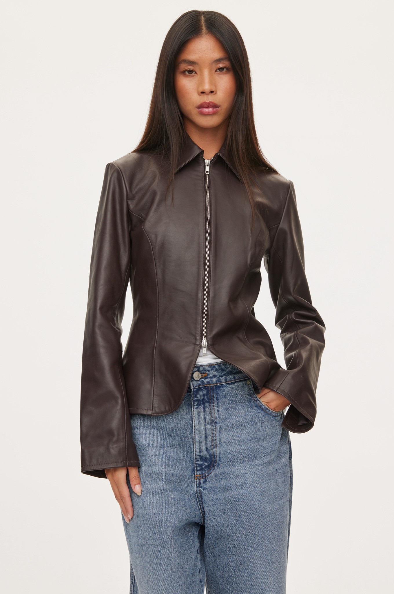 Deep Leather Blazer