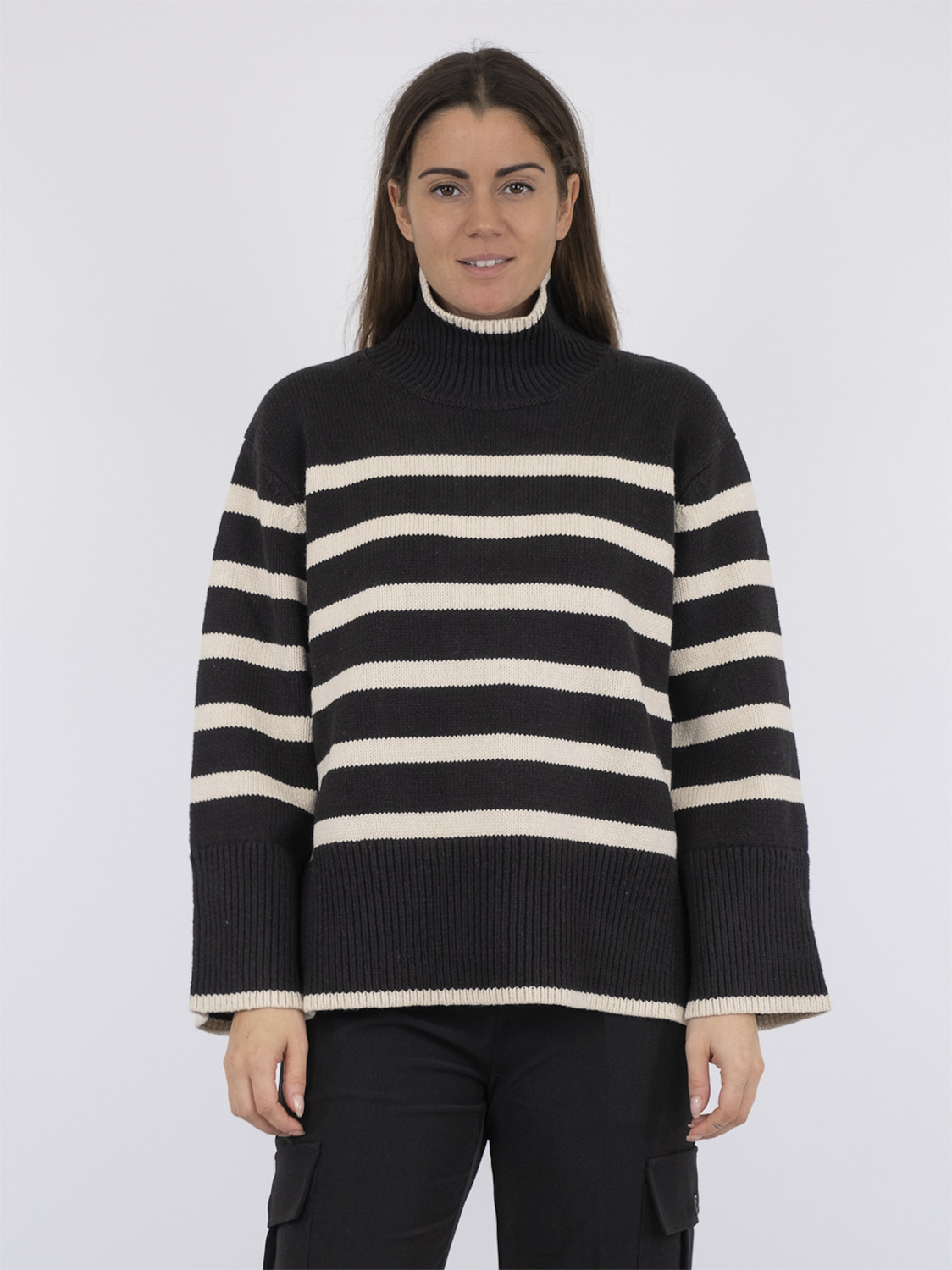 Fanning Stripe Knit Blouse