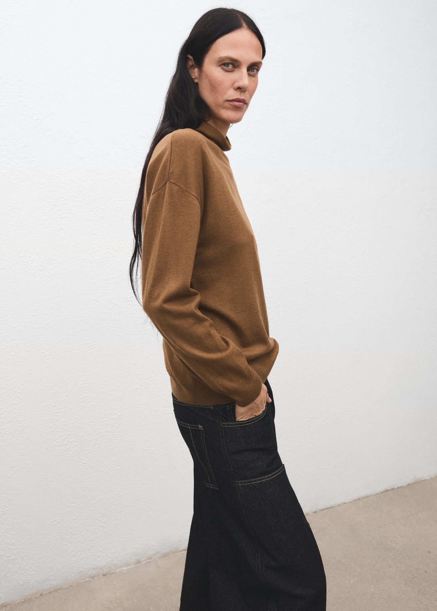 Cableknit Turtleneck Sweater