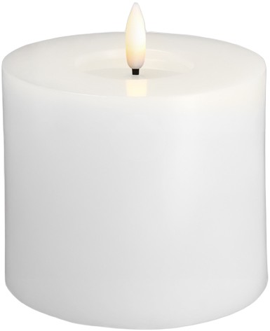 Moods & More LED Pillar Candles, Silk, Melted, Classic whi
