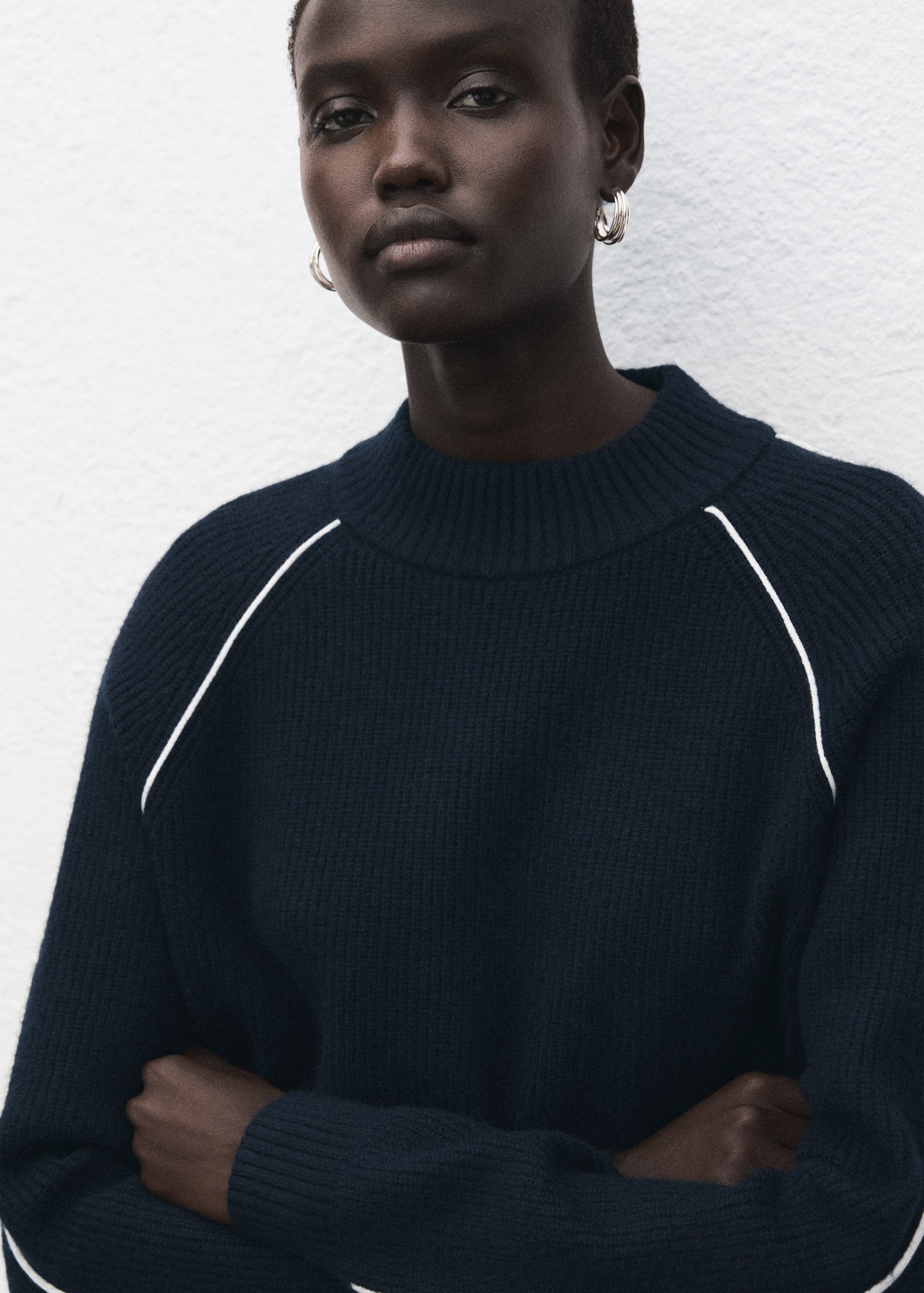 Knitted Sweater With Perkins Neck