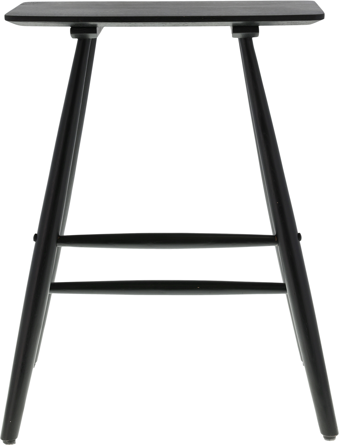 Høj Skammel Bast 46 5x28x64 Cm Sort Massiv Eg