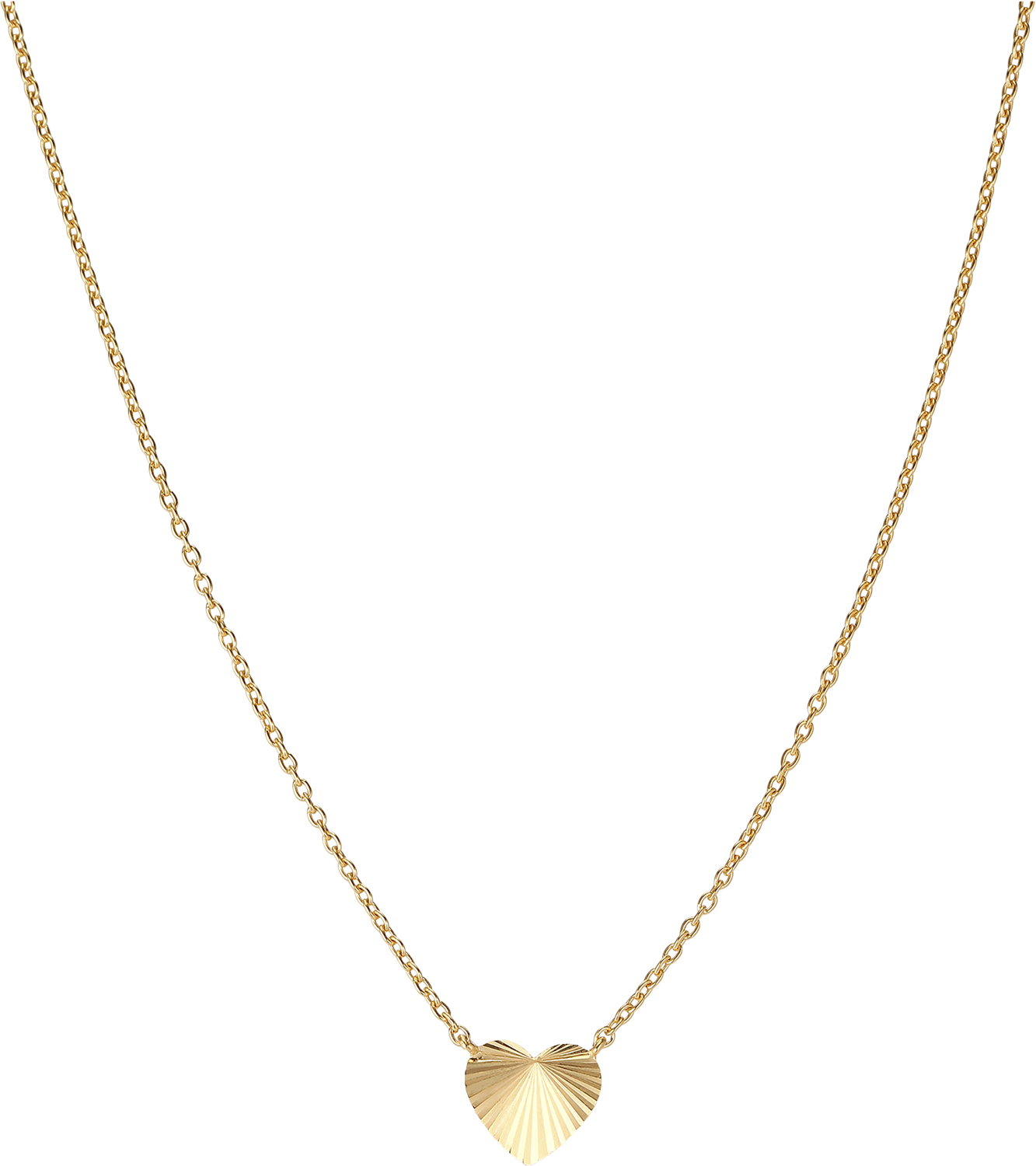 Reflection Heart Necklace, Goldplated Sterling Silver