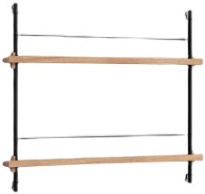 Box set, Magazine Shelving MS.65. 1, Oak Shelves, Black Legs
