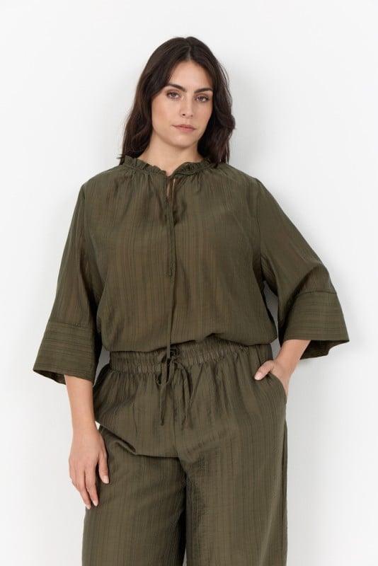 Curvy Waaimi 1 Bluse Mørk Brun