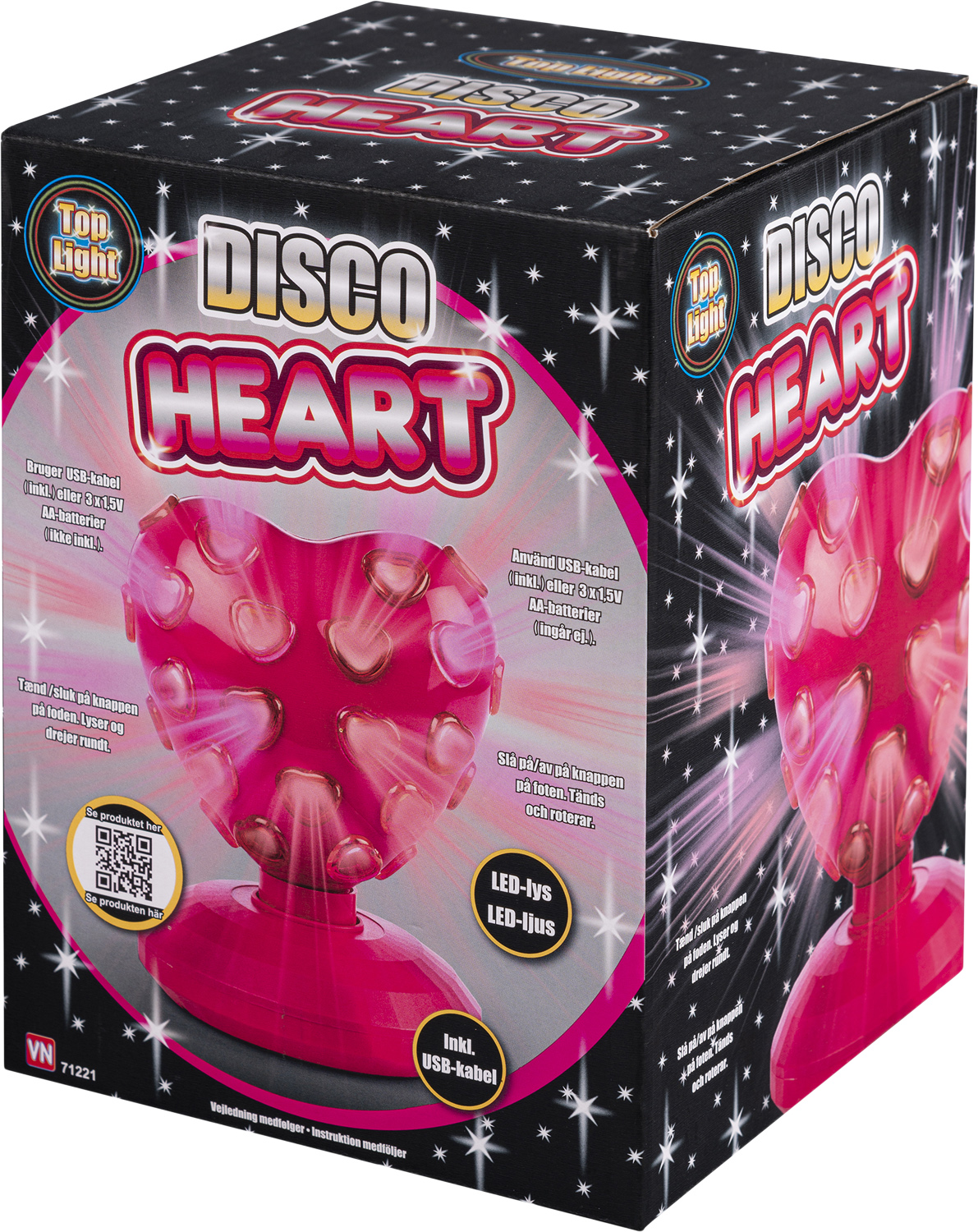 Hjerte Discokuglemlys 20c