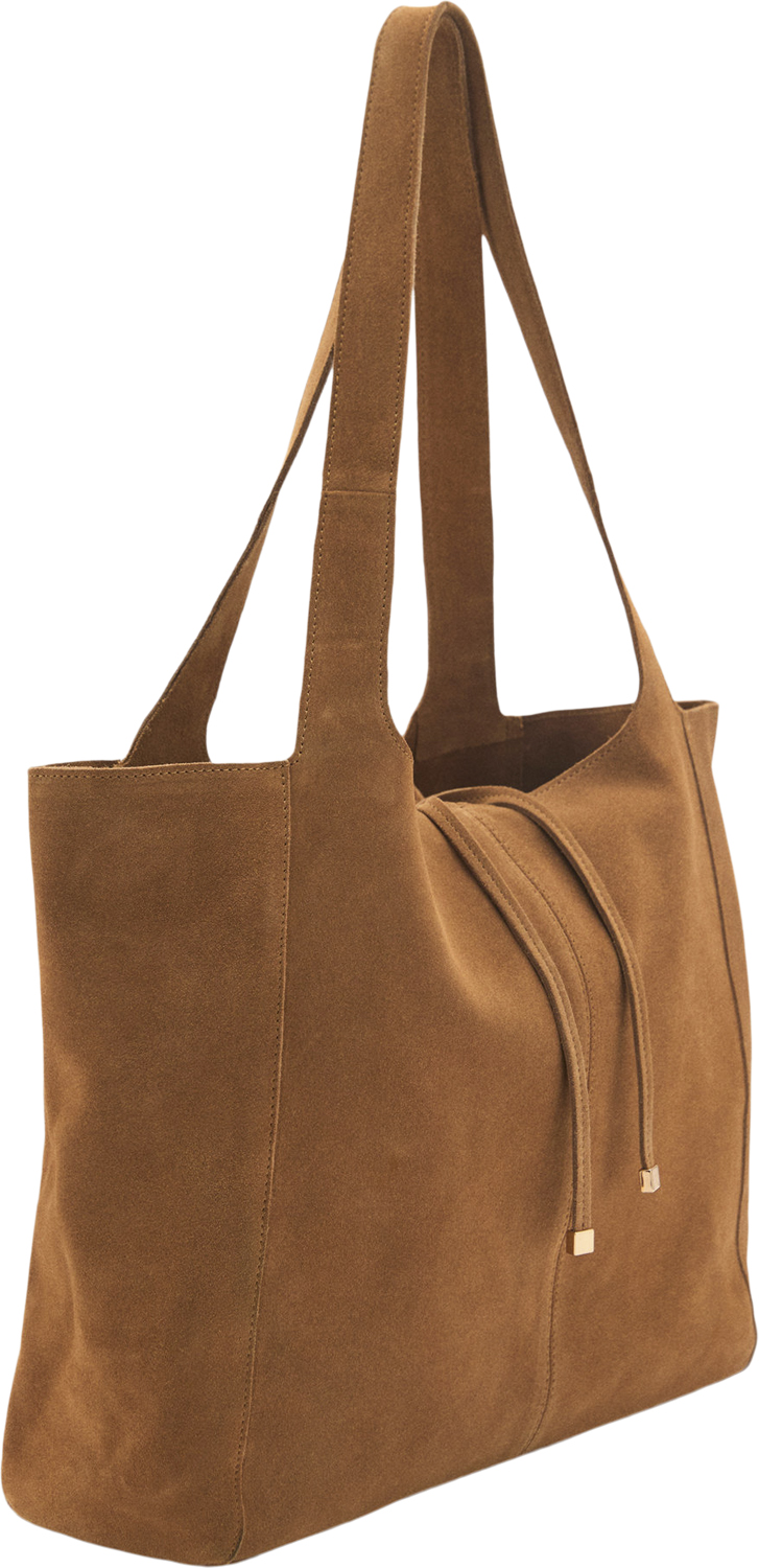 Suede Leather Shopper Bag