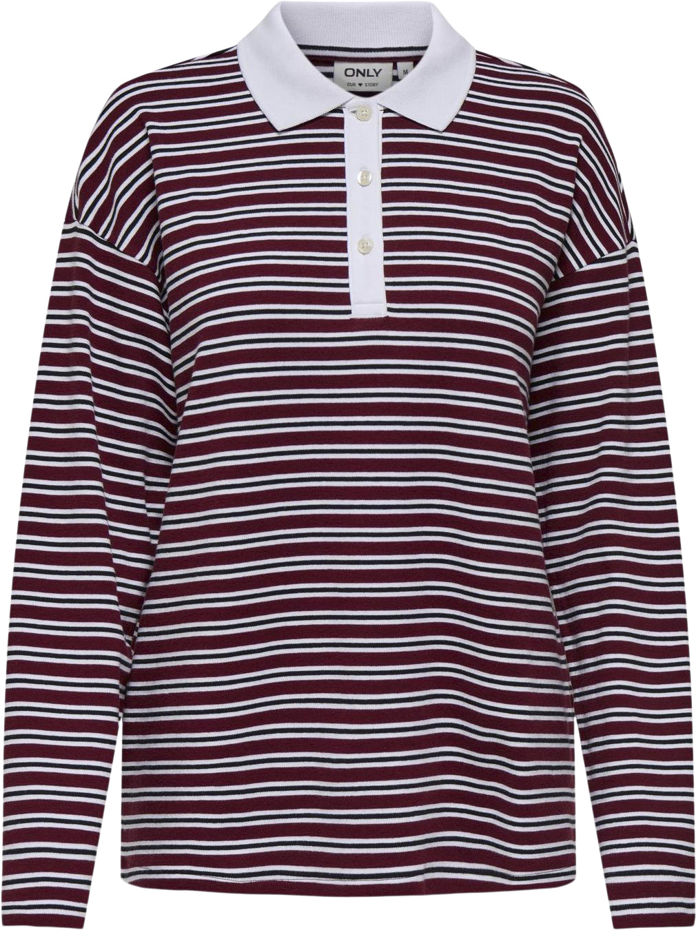 Onllara L/S Stripe Polo UB CS SWT