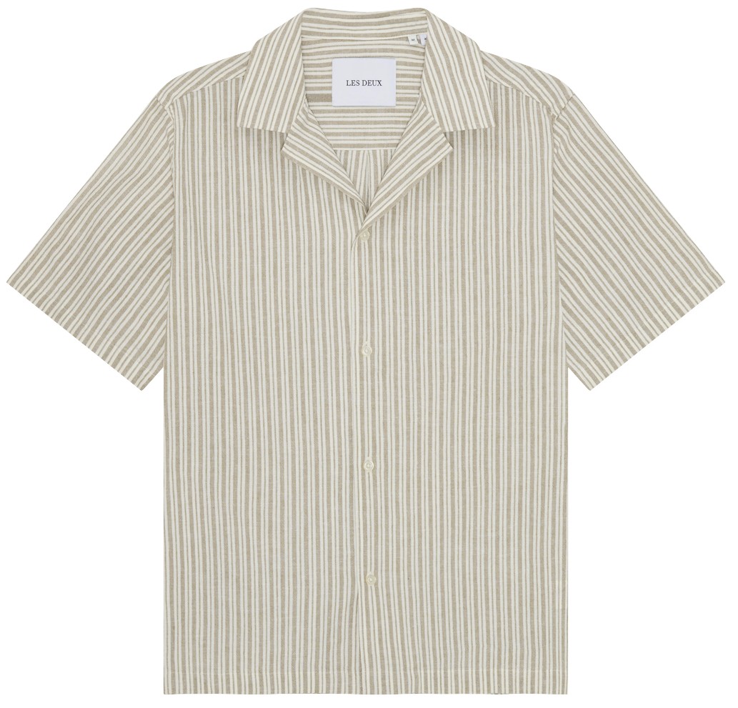 Stripe Cottonlinen SS Shirt
