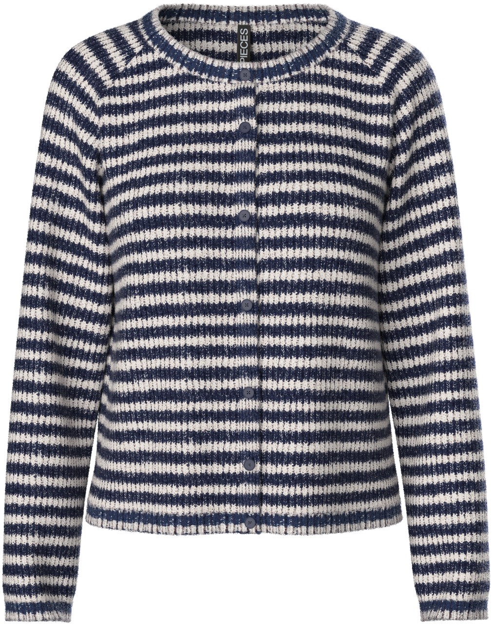 Pcmalou LS Oneck Stripe Cardigan P