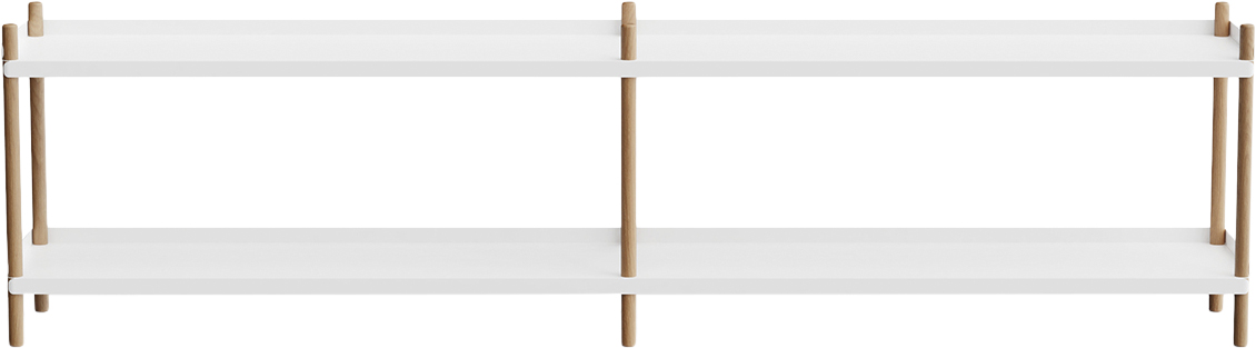 Bolt Shelving 2000 2 Shelves White Natural Oak