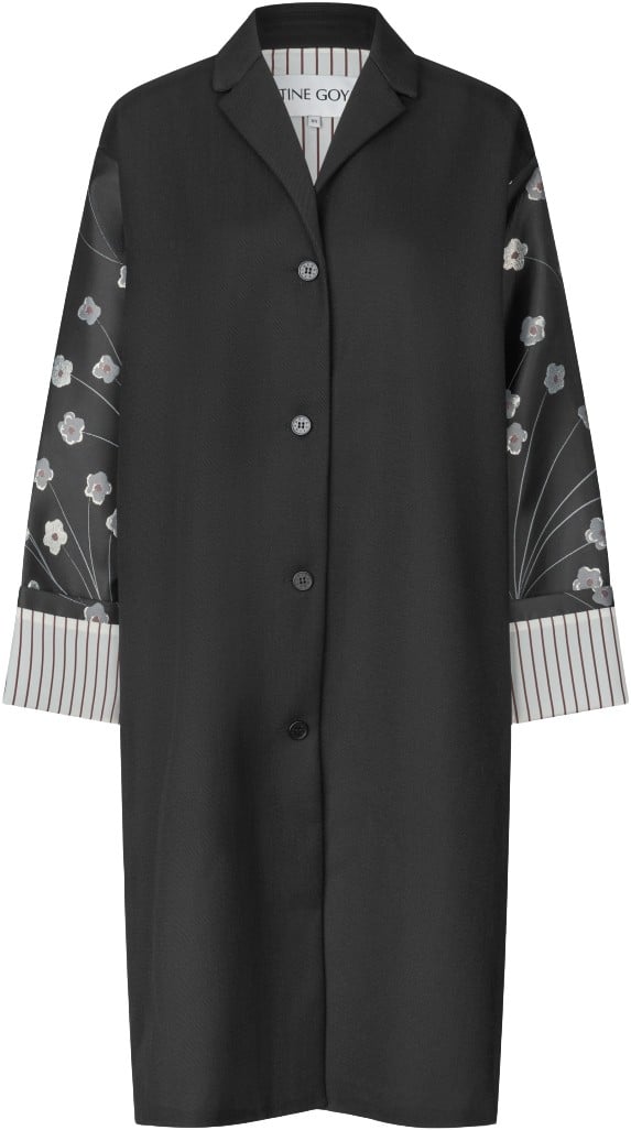 1499 Glitter Jacquard / Twill Mix, Bell Sleeve Coat