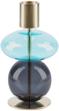 Bubble Lysestage H14 cm lys Bl&aring;/smoke