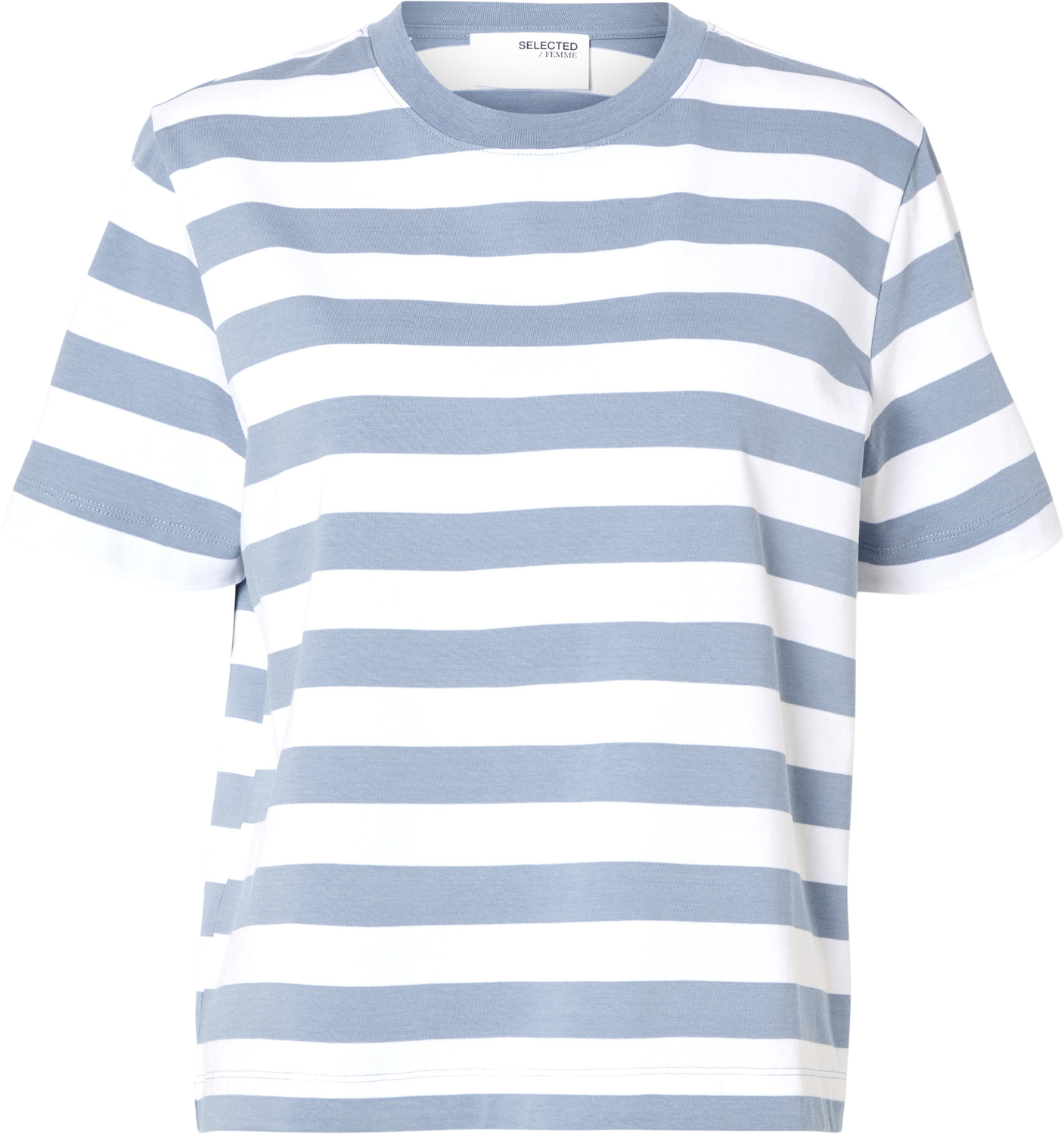 Slfessential SS Striped Boxy TEE NO