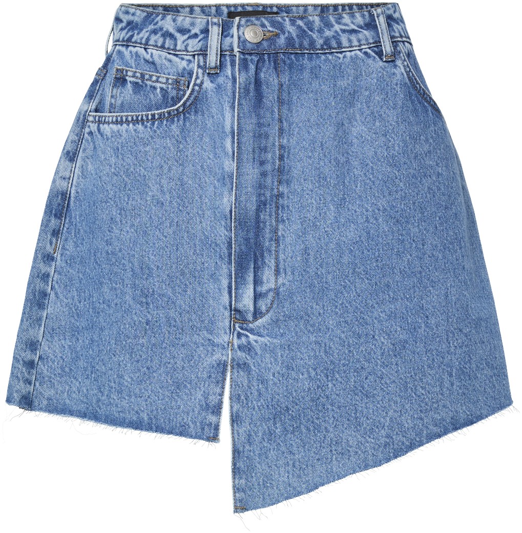 Pctasha HW Asymmetric Denim Skirt