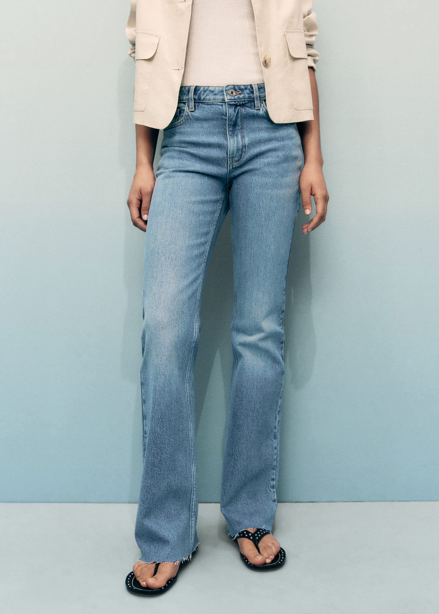 Fiona Flared Midrise Cotton Jeans