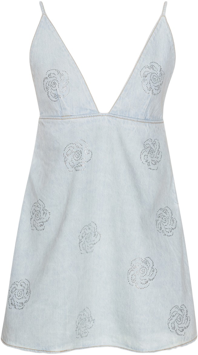 Denim Stud Mini Dress