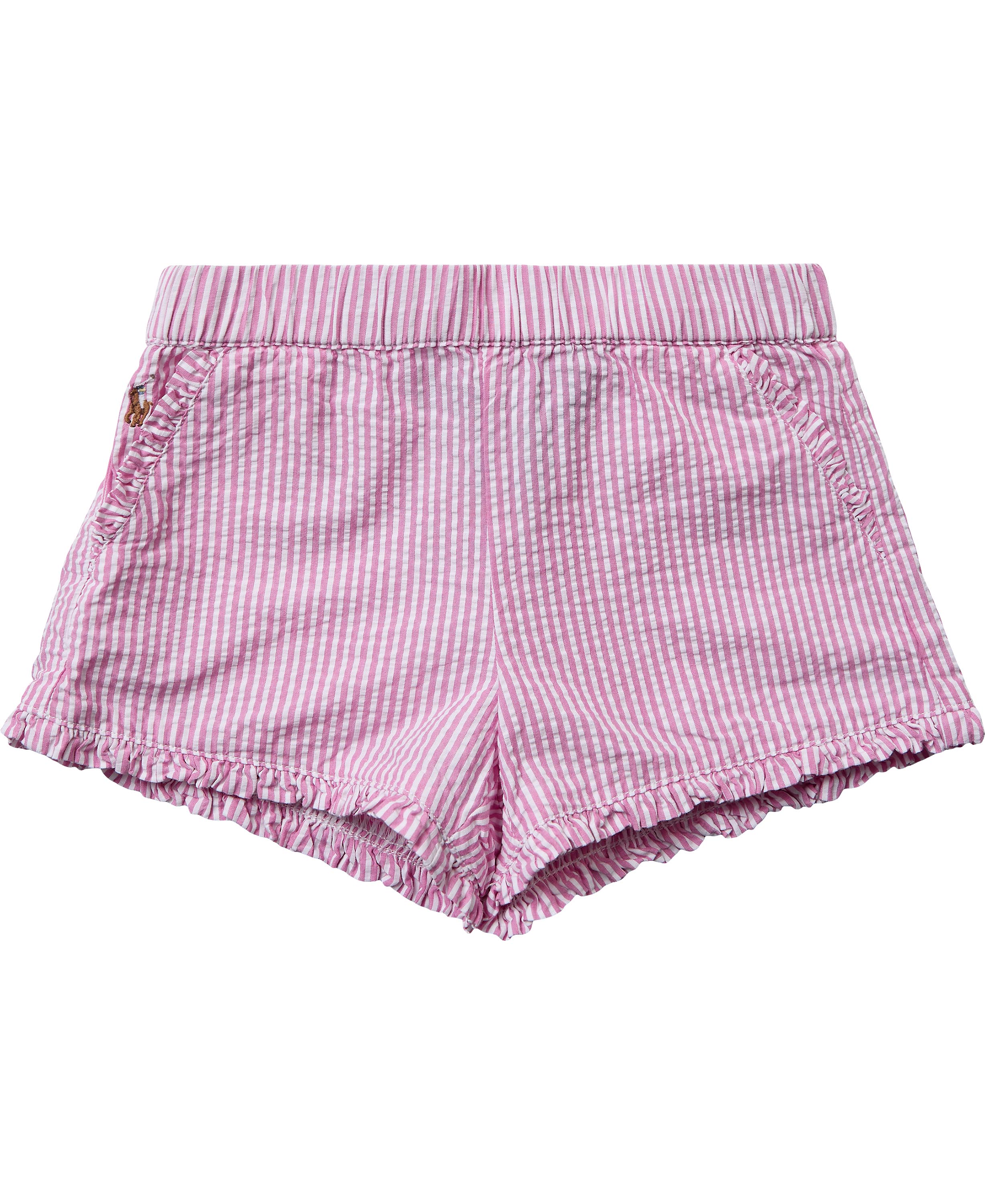 Striped Ruffled Cotton Seersucker Short