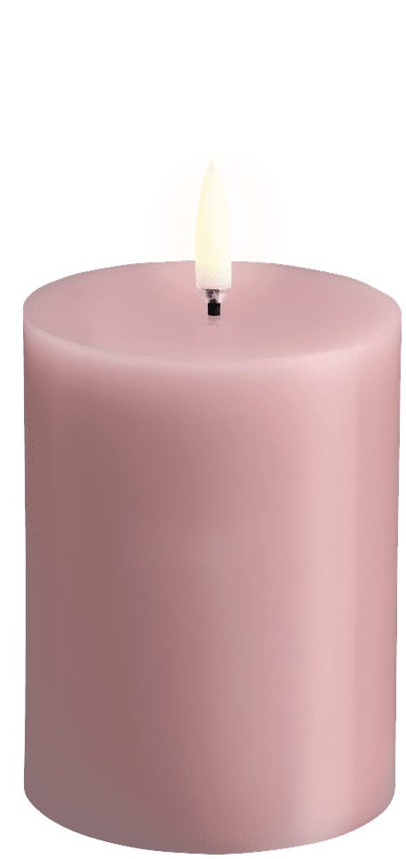 LED Pillar Candle, Rose Powder, Smooth, 7,8×10 cm