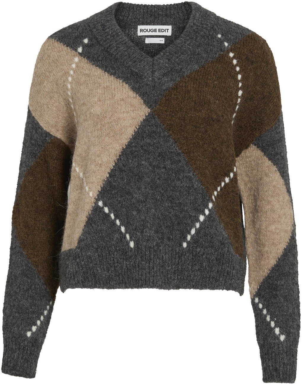Rouargyle LS V Neck Knit