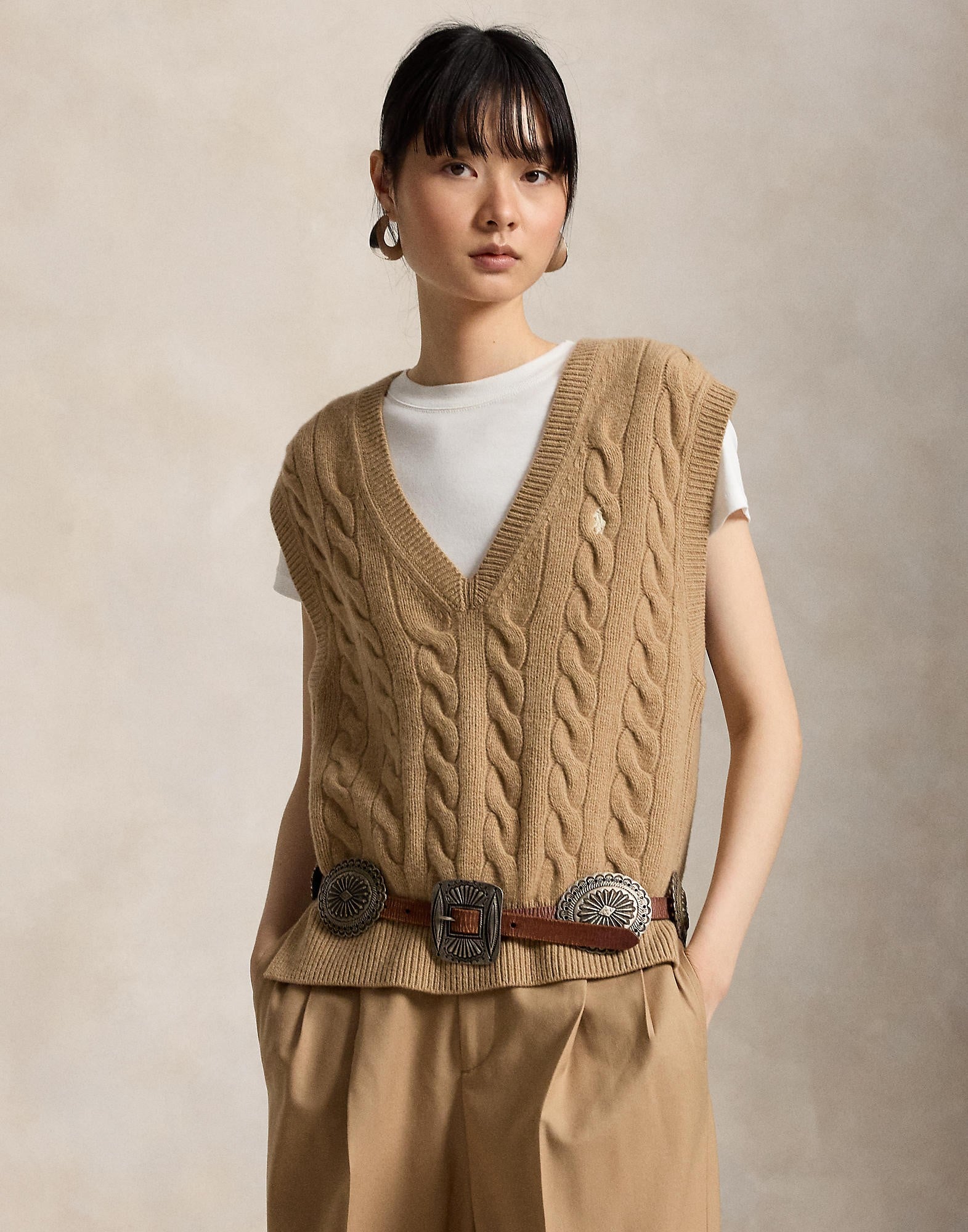 Cableknit Wool-cashmere Sweater Vest